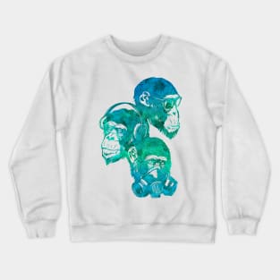 Three Monkey (Troical Blue) Crewneck Sweatshirt